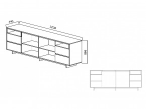 Комодино Moderno-2200 Ф6 в Шадринске - shadrinsk.magazinmebel.ru | фото - изображение 4