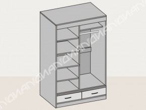 Шкаф-купе 008 двухдверный с ящиками ясень шимо в Шадринске - shadrinsk.magazinmebel.ru | фото - изображение 2