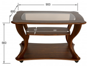 Стол журнальный Маэстро со стеклом СЖС-02 орех в Шадринске - shadrinsk.magazinmebel.ru | фото - изображение 2
