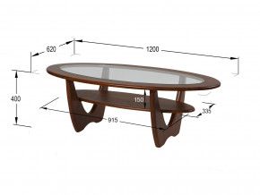 Стол журнальный Юпитер со стеклом СЖС-01 орех в Шадринске - shadrinsk.magazinmebel.ru | фото - изображение 2