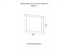 Зеркало Гамма 20 Ясень анкор светлый/Венге в Шадринске - shadrinsk.magazinmebel.ru | фото - изображение 2